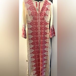 Vintage Greek Maroon and White Dress/ Tunic El Greco Tsitsibacos Bros